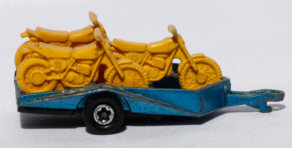 Matchbox Trailer and 3 Trial Bikes